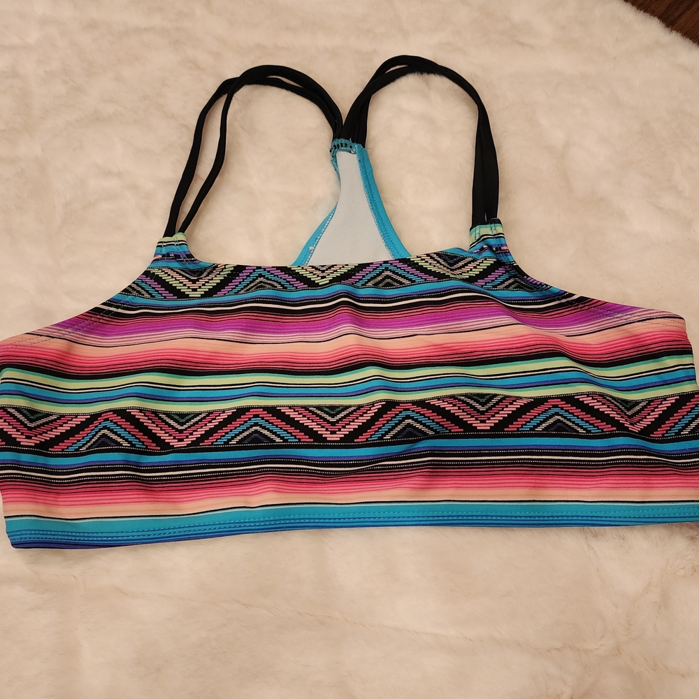 Colorful Striped Swim Top